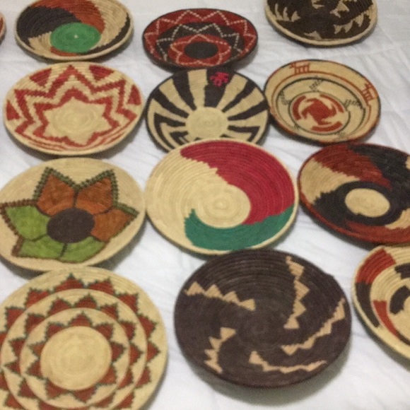 Southwest style boho basket coil woven wall decor - Picture 2 of 2